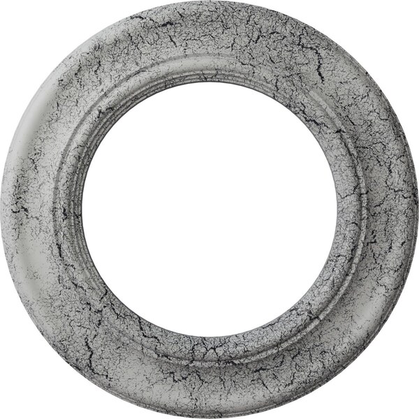 Ekena Millwork Holmdel Medallion (Canopies up to 12 7/8"), 20 7/8"OD x 12 7/8"ID x 1"P, Ultra Pure White Crackle CM20HOUWC - main